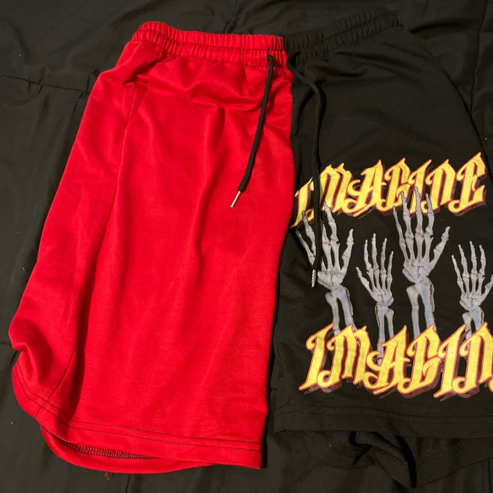 Black and red shorts
